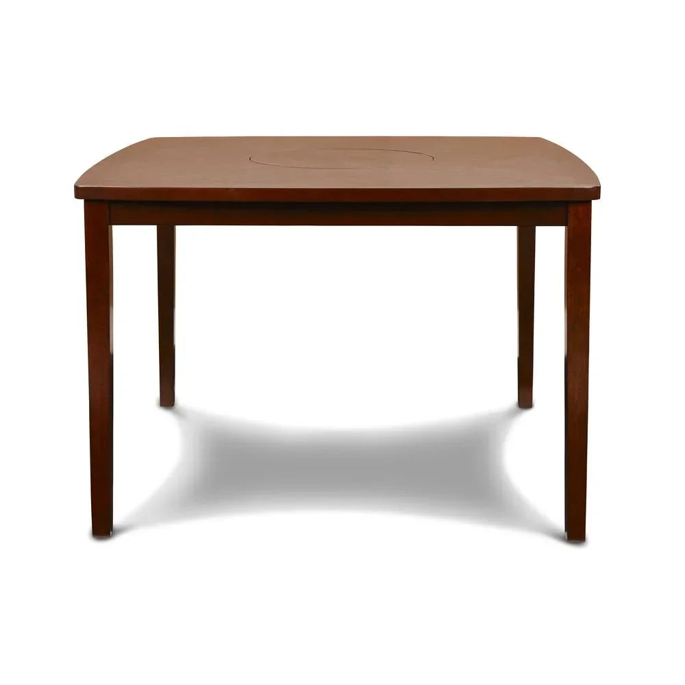 New Classic Furniture Wood Counter Table With Lazy Susan, Espresso - Dixon