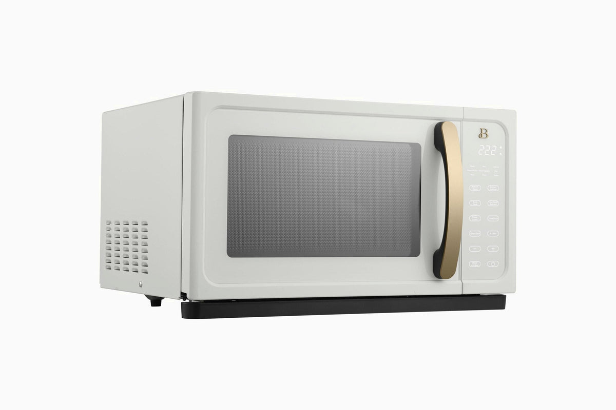 Beautiful 1.1 Cu ft 1000W Sensor Microwave Oven, White Icing
