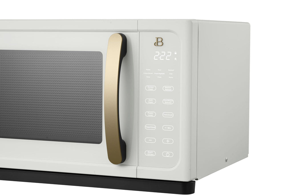 Beautiful 1.1 Cu ft 1000W Sensor Microwave Oven, White Icing