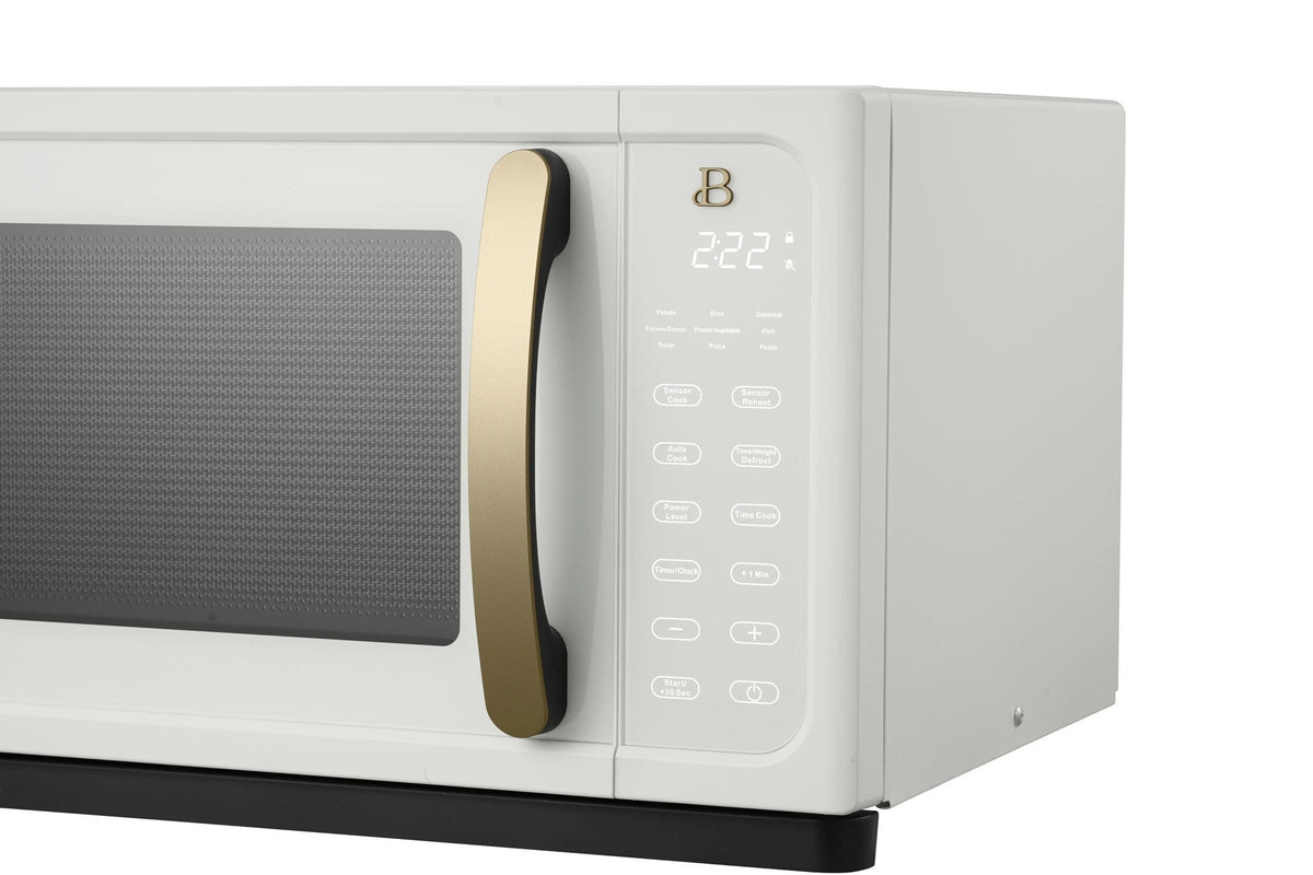 Beautiful 1.1 Cu ft 1000W Sensor Microwave Oven, White Icing
