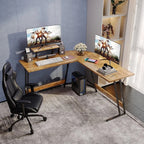 L-Shaped Gaming Computer Corner Desk With Monitor Stand - 220 lbs Capacity
