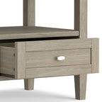 Solid Wood Rectangle End Table With Drawer And Shelf, 18.1in D x 20in W x 19.5in H - Norfolk