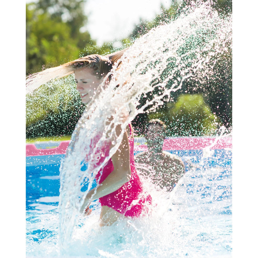 INTEX Rectangular Metal Frame Above Ground Swimming Pool, Pink, 7ft x 23in