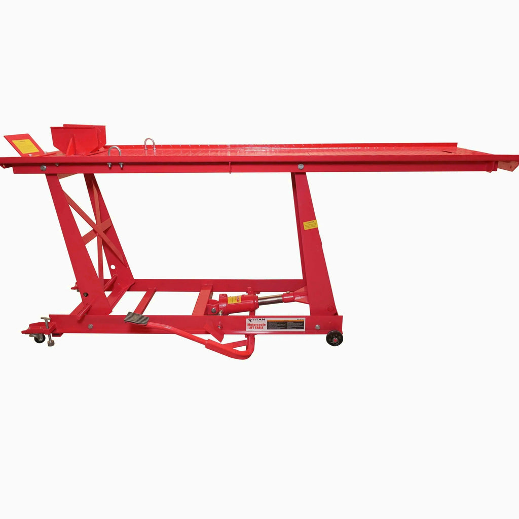 1,000 Lb Hydraulic Motorcycle Lift Table, Extra Long Heavy Duty