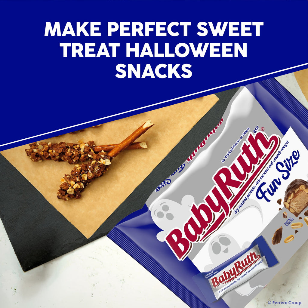 Baby Ruth Halloween Candy Bars Fun Size, Bulk Candy for Party Favors