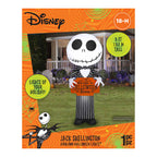Airblown Halloween Yard Inflatables Light Jack Skellington with Welcome to Halloween Town Sign Disney, 5 ft