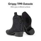 BURUDANI Girls Cowgirl Boots Kids Zip-Up Ankle Child Low Heel Dress Booties