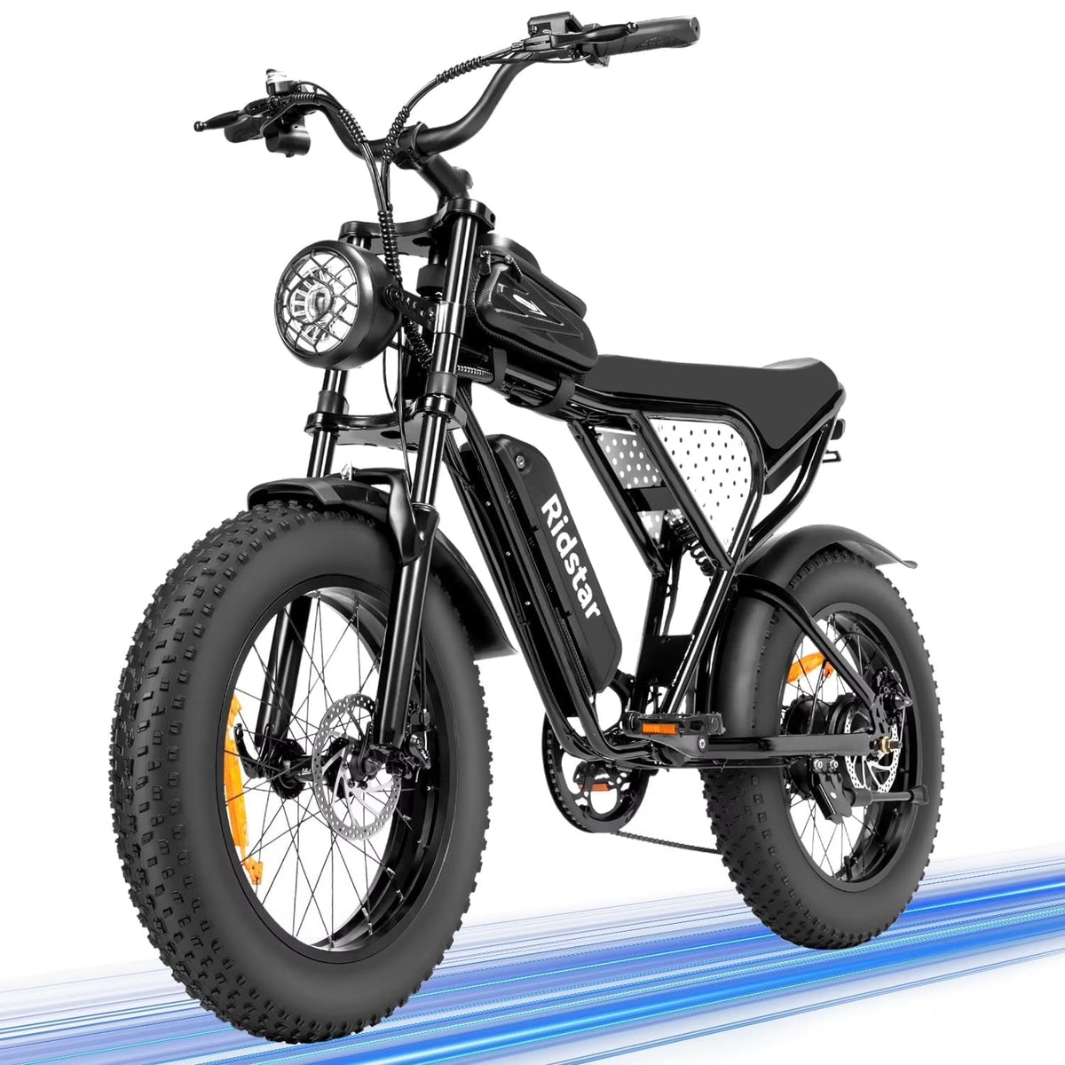1500W Electric Mountain Bike 48V 20Ah, 20 inch Fat Tires, Shimano 7-Speed, Full Suspension - q20-1500w