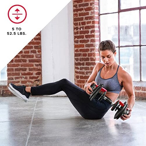 Bowflex SelectTech 552 Adjustable Dumbbells Pair, 5 To 52.5 Lbs - 552