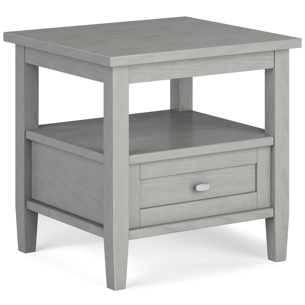 Solid Wood Rectangle End Table With Drawer And Shelf, 18.1in D x 20in W x 19.5in H - Norfolk
