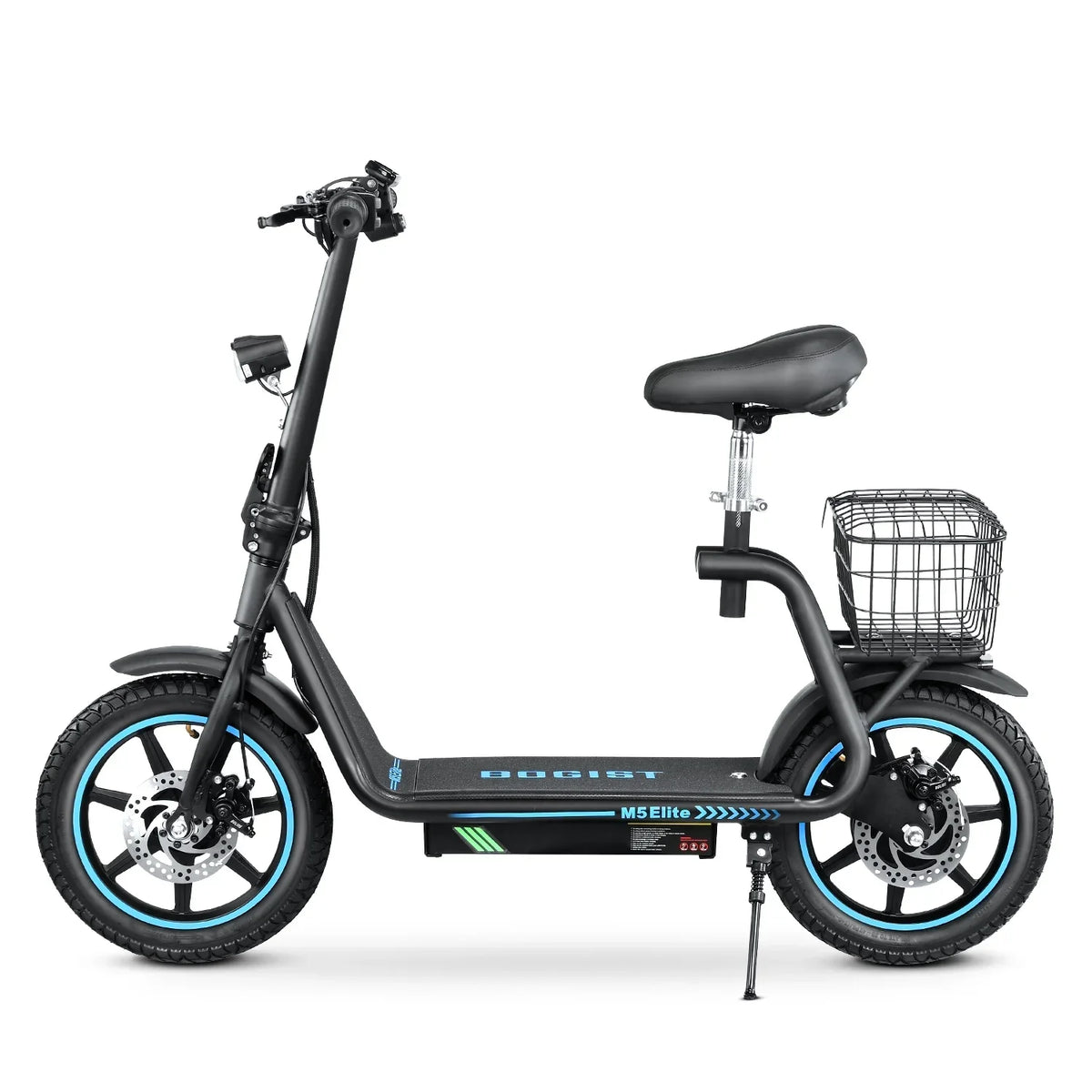 BOGIST Electric Scooter With Seat, 500W Motor, 25mph, 45km Range, 48V 13Ah, Blue - M5 Elite