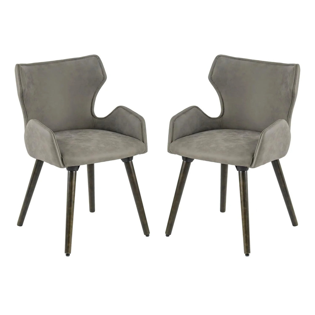 A & B Home Set Of 2 Dining Chairs, 22in W X 23.2in D X 32.3in H - 49809-GRAY-DS