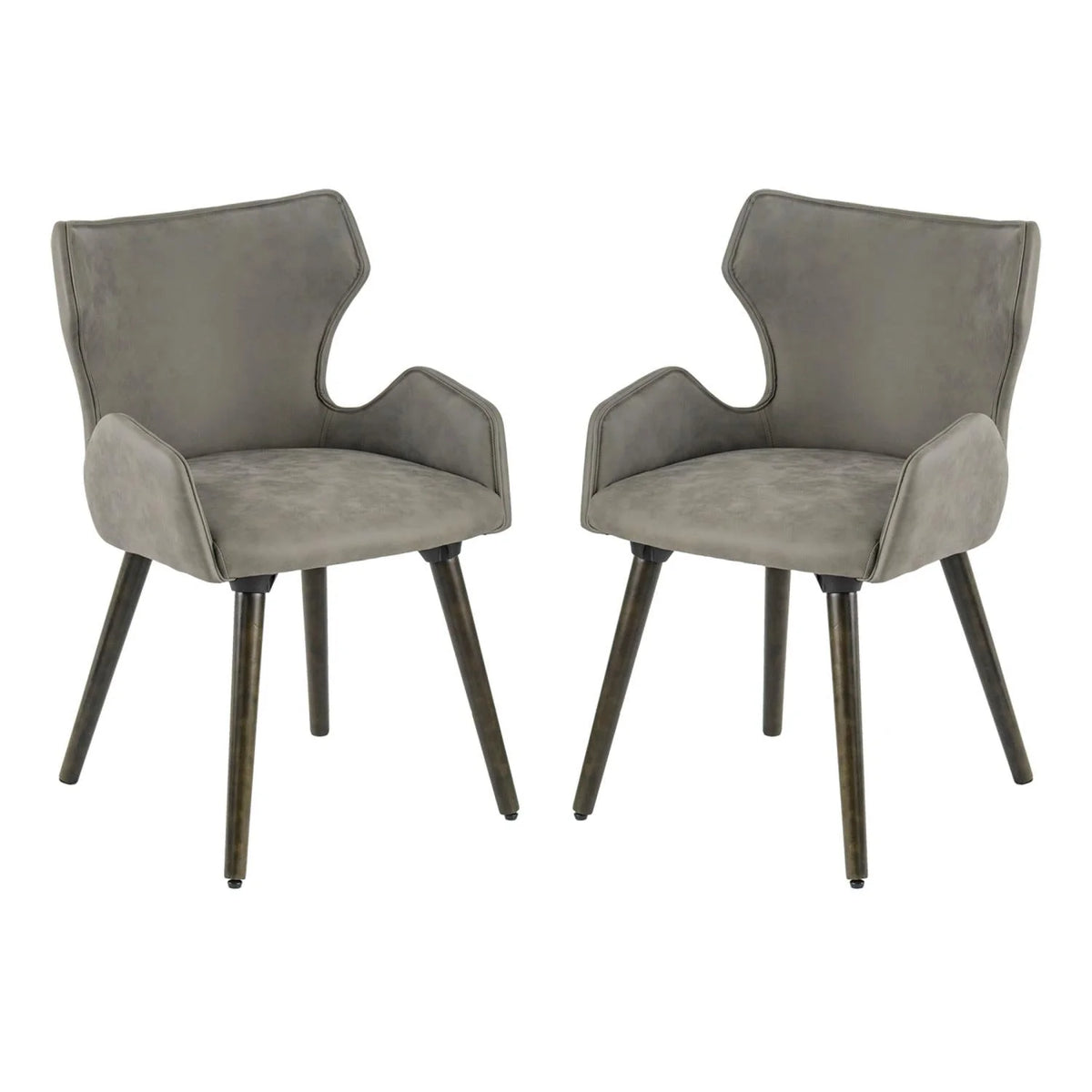 A & B Home Set Of 2 Dining Chairs, 22in W X 23.2in D X 32.3in H - 49809-GRAY-DS