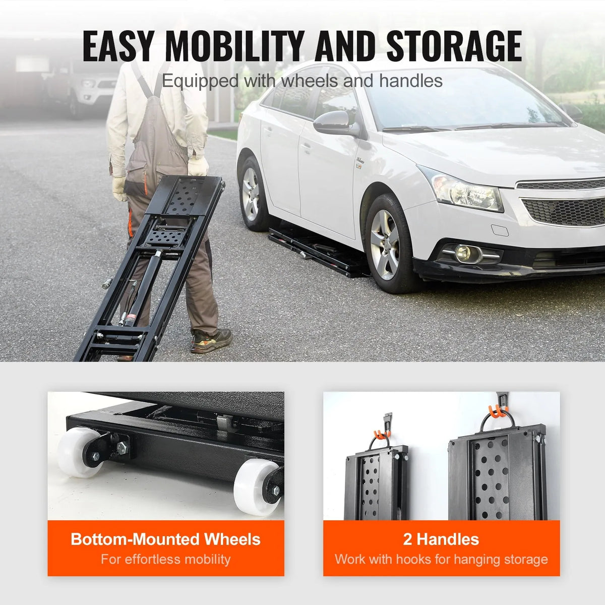 Portable Car Lift System 5000 LBS Carbon Steel Black - 9.06 inch-25.6 inch