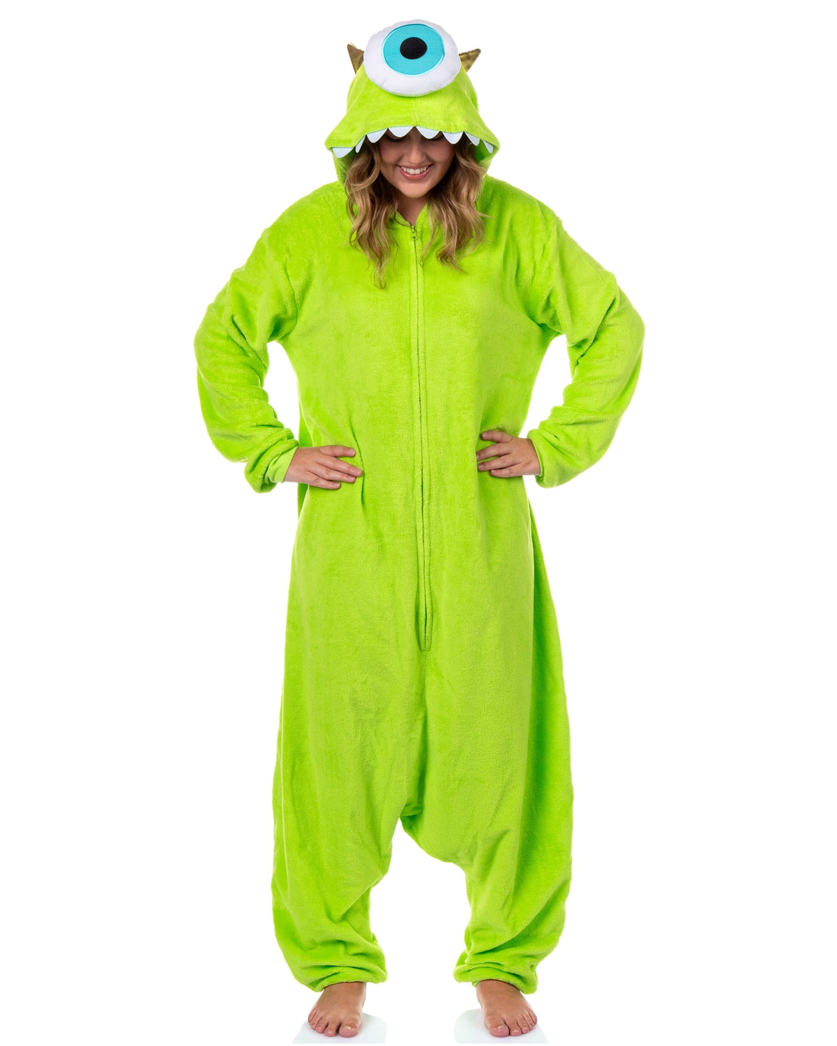Disney Monsters Inc. Kigurumi Adult Mike Wazowski Costume Union Suit Fleece Onesie Pajama