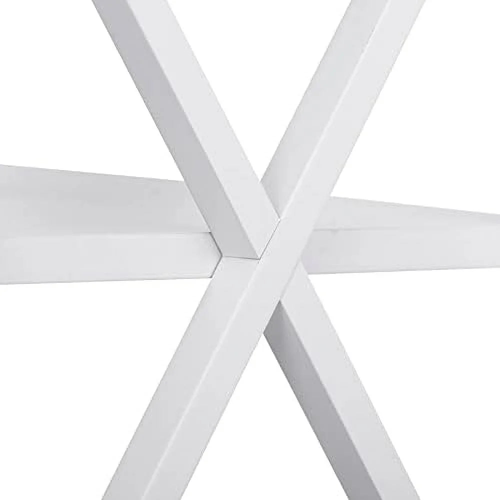 ASDRFYU 3-Tier Wooden End Table With Shelves, X-Design, White