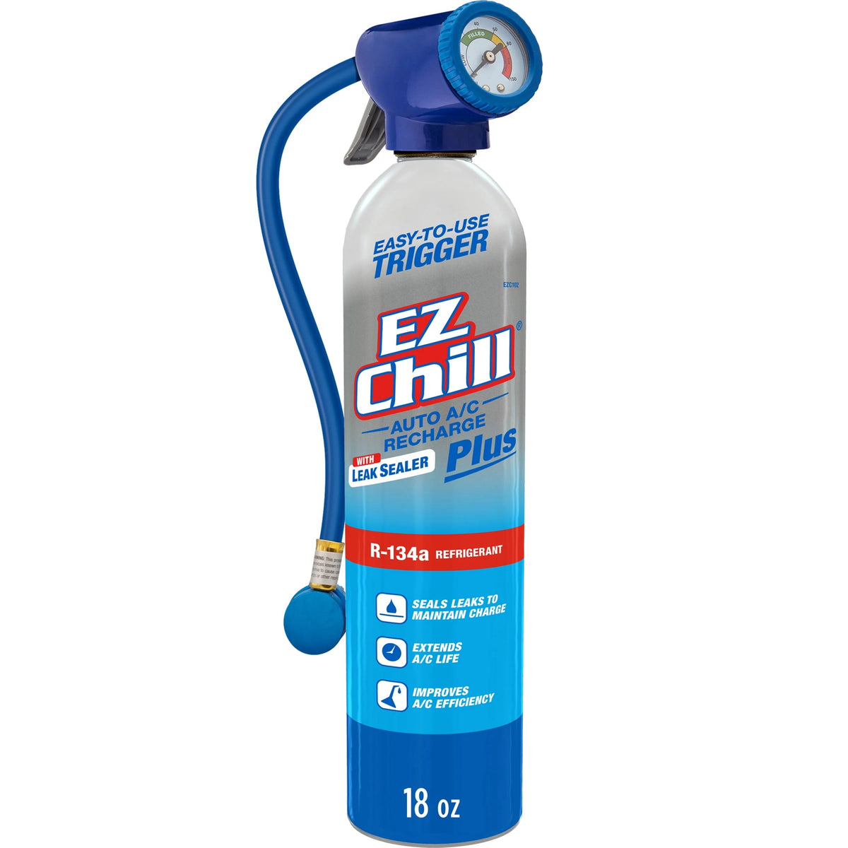 EZ Chill R-134a Auto AC Recharge Kit With Leak Sealer Plus - 18 OZ