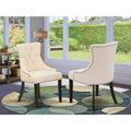 HomeStock Parson Chair With Black Leg And Linen Fabric Light Beige - Frp1T02