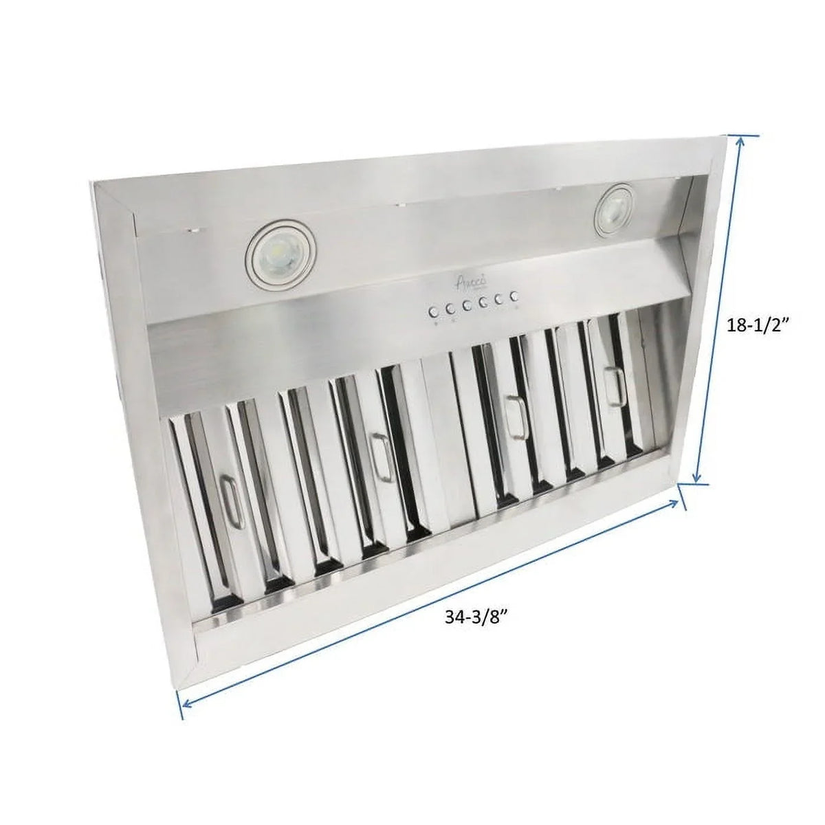 Awoco Built-In Stainless Steel Range Hood Insert, 36'W 18-1/2'D, 4 Speeds - RH-BQ-X36