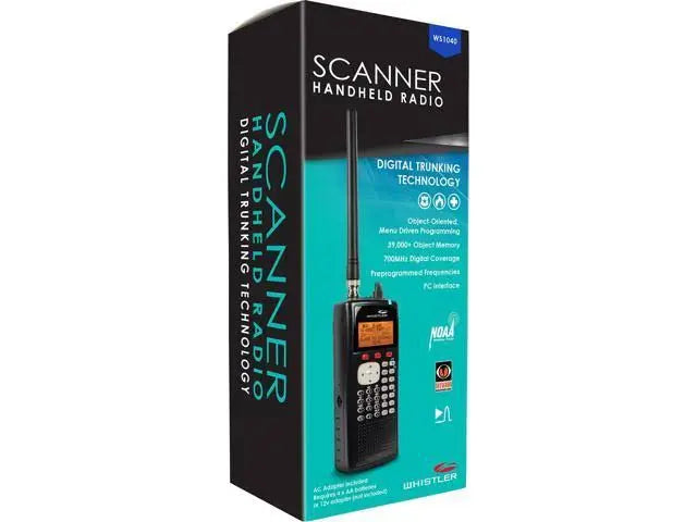Whistler Handheld Digital Scanner Radio, Black - WS1040