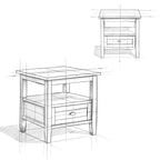 Solid Wood Rectangle End Table With Drawer And Shelf, 18.1in D x 20in W x 19.5in H - Norfolk