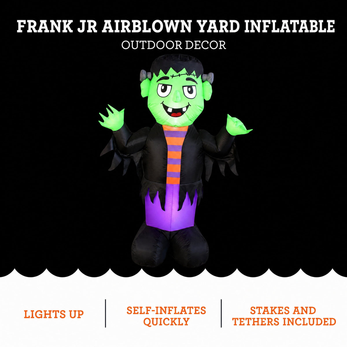 Frank Jr. Airblown Yard Inflatable, Multicolor, 4', Halloween by Way To Celebrate