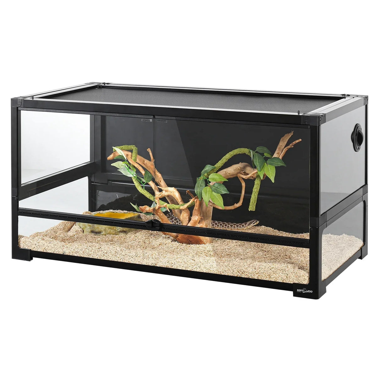 REPTI ZOO 40 Gallon Tempered Glass Reptile Terrarium Tank 36x18x18 in
