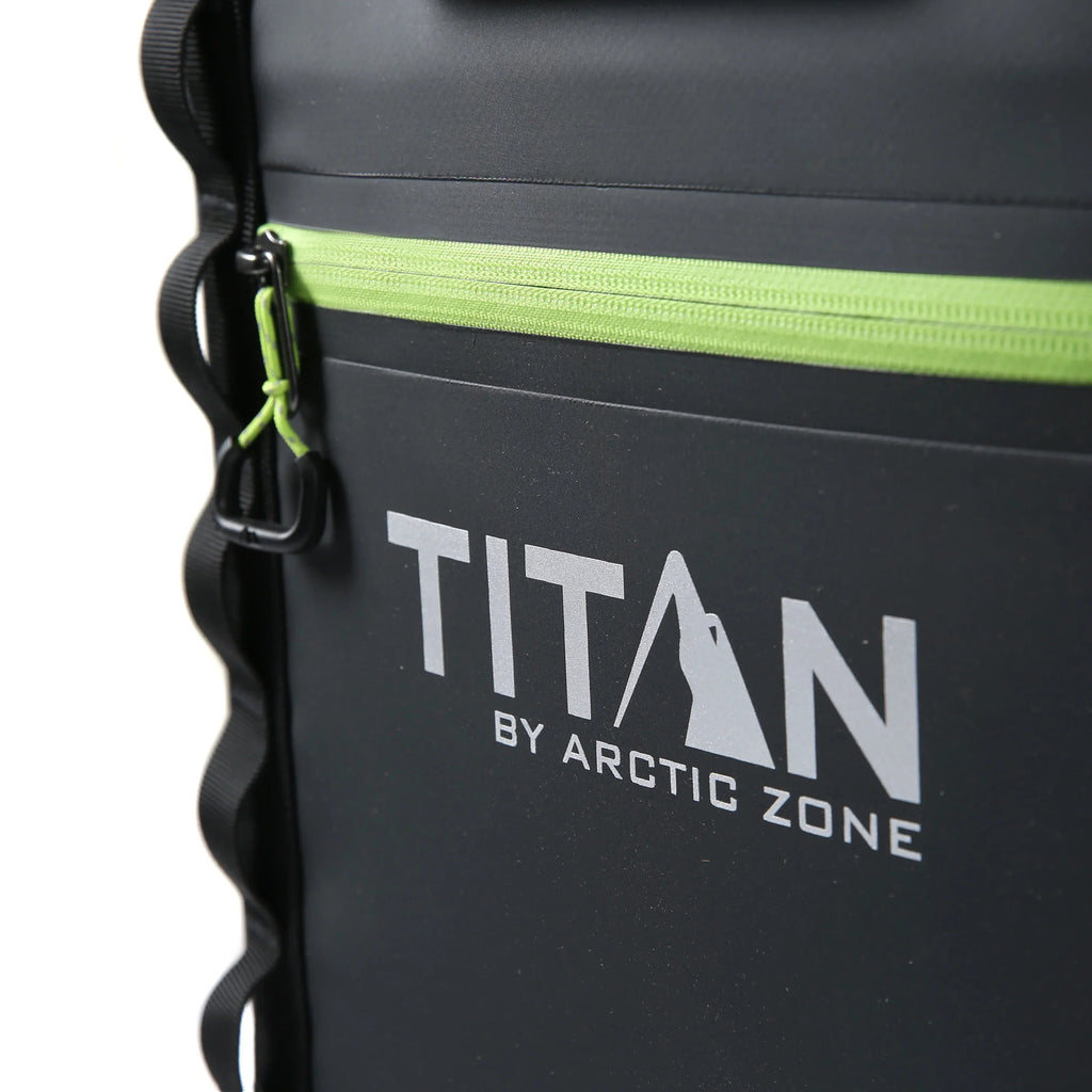 Titan By Arctic Zone Soft-Sided Welded Cooler, 36 Can Capacity, Black/Green - 10004132