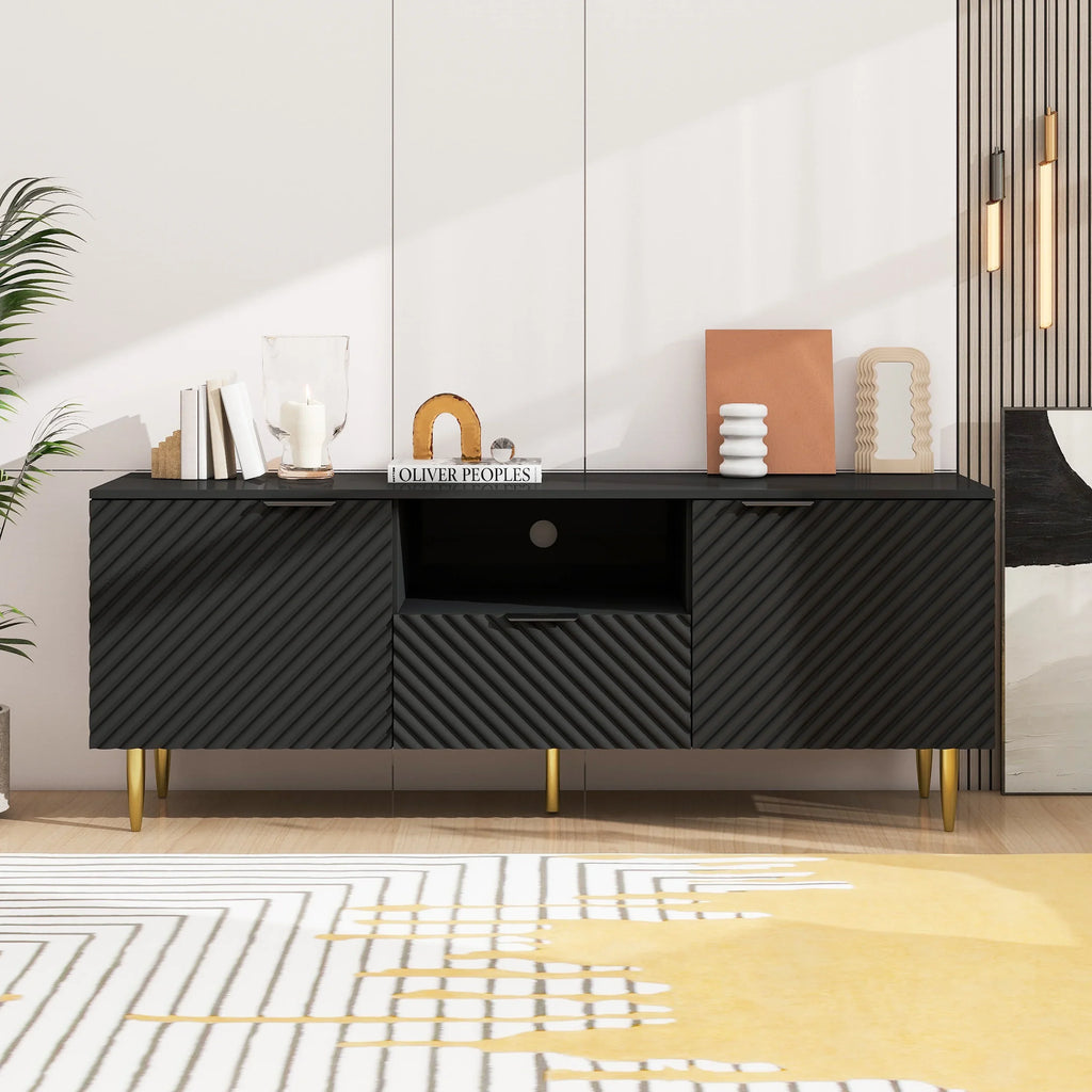 GeeHome TV Stand With Solid Iron Feet