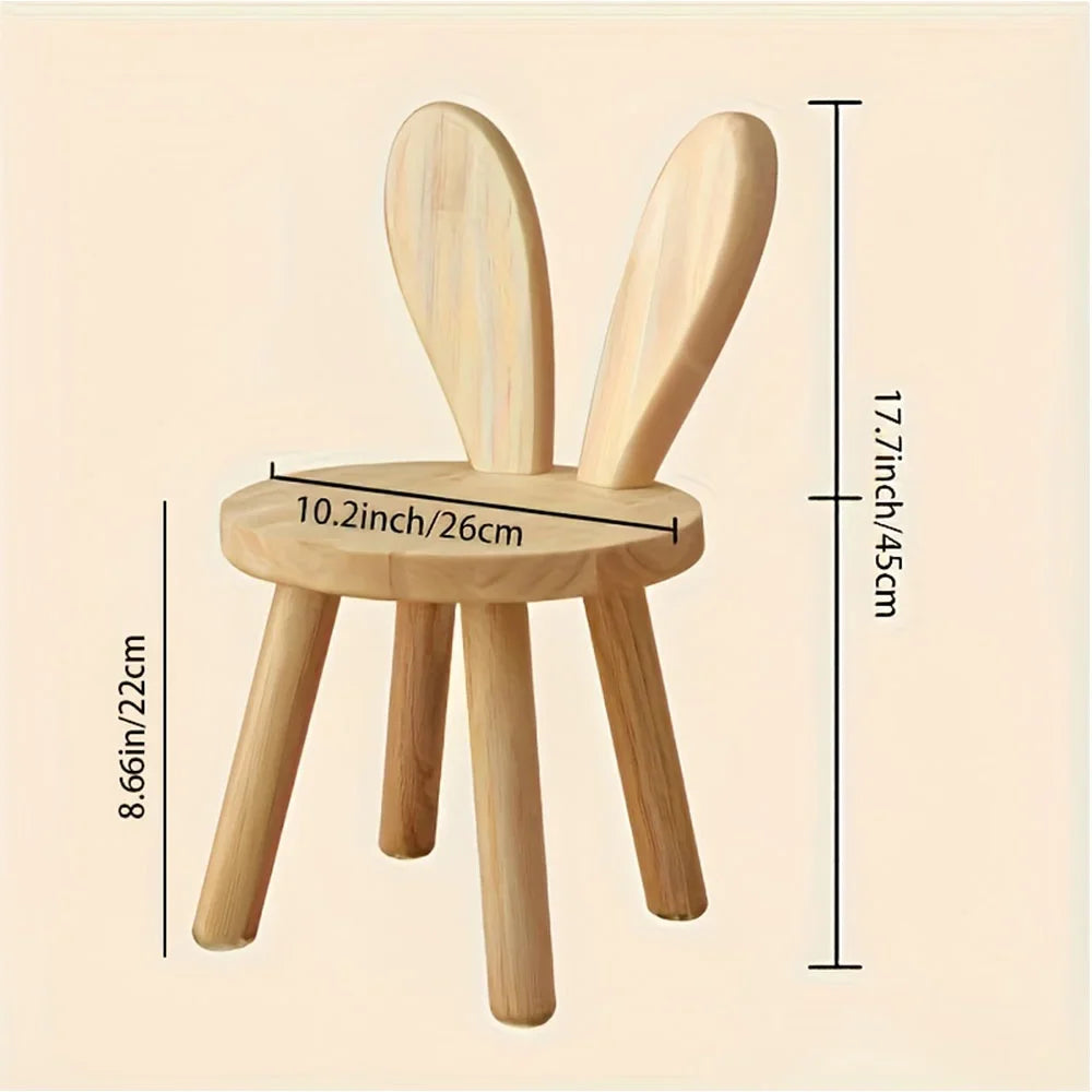 Ecoboom Wooden Rabbit Ears Stools, 2pcs - Rubber Wood