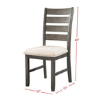 HomeStock Rustic Retreat Side Chair Set - Cream Solid Wood Ladder Back