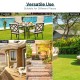 4-Piece Outdoor Dining Chair Set With Removable Cushions, Black Frame And Beige Cushions - 27 x 24 x 35 in