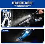 VARSK 4-in-1 Car Vacuum Cleaner And Tire Inflator, 12V With LCD Display And LED Light