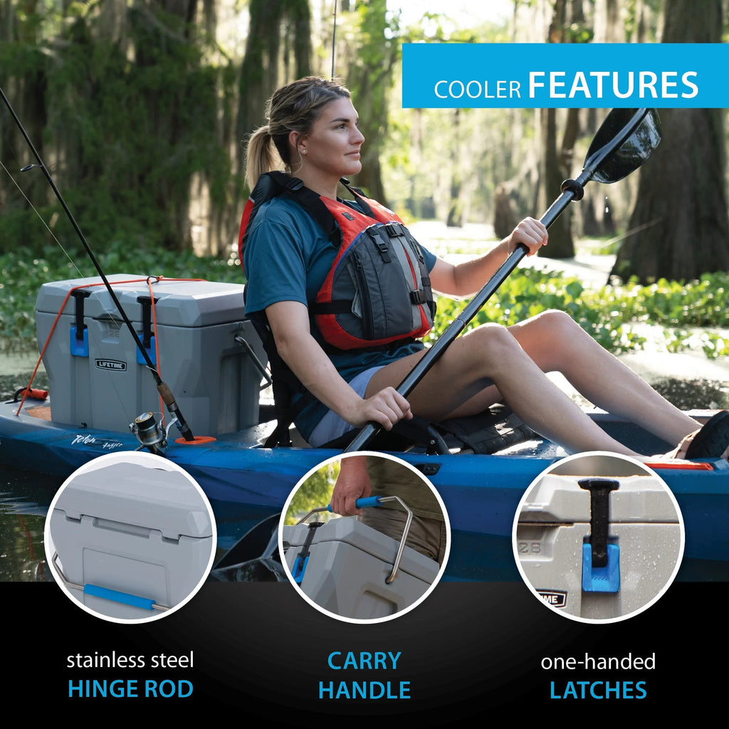 Lifetime Bear-Resistant High Performance Camping Cooler, 28 qt, 20 Can Capacity, Boulder Gray - 91289