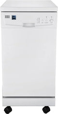 RCA Portable Dishwasher, 18in Wide, 8 Place Settings, White - RDW1809-WHITE