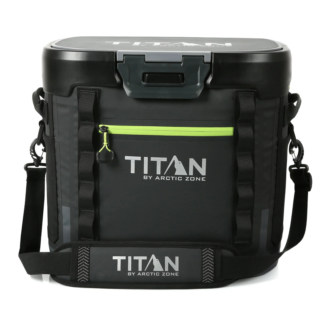 Titan By Arctic Zone Soft-Sided Welded Cooler, 36 Can Capacity, Black/Green - 10004132