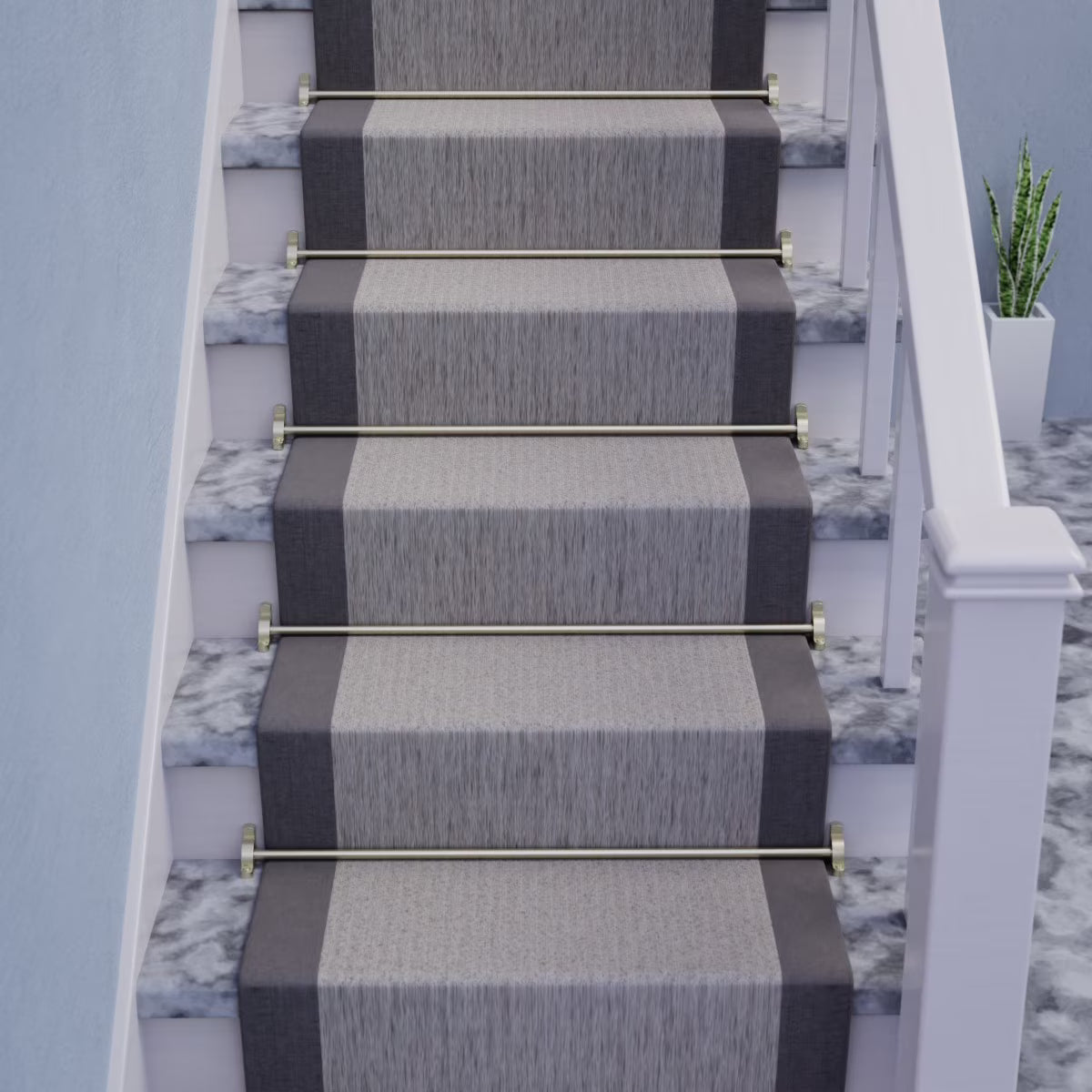 Renovators Supply Carpet Runner Rod Set, Brushed Satin Nickel, 39 5/8 inch, 13 Pack