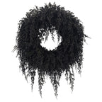 My Texas House Halloween Drapey Faux Cedar Wreath, Black, 24"