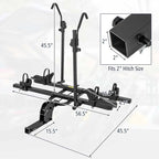 2 Inch Foldable Hitch Mount Bike Rack, 2 Bikes, Platform Carrier - Black
