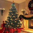 AYktou Christmas Tree Lights 6.56ft 16 Lines LED Waterfall Lights Waterproof Xmas Tree Topper Lights with Remote and USB Powered Christmas Lights for Halloween Xmas Year Holiday