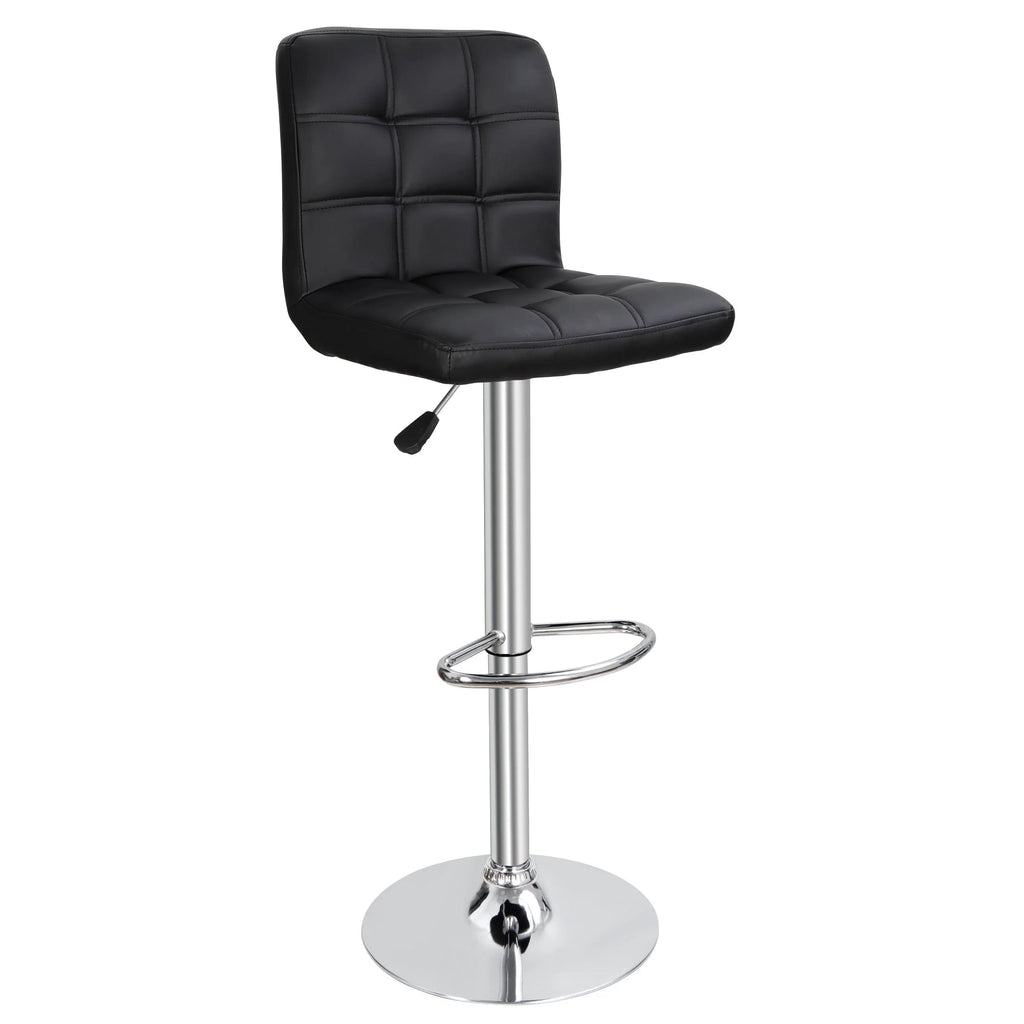 ZENY Bar Stool Set Of 4 With Soft Cushion And Metal Frame - Black