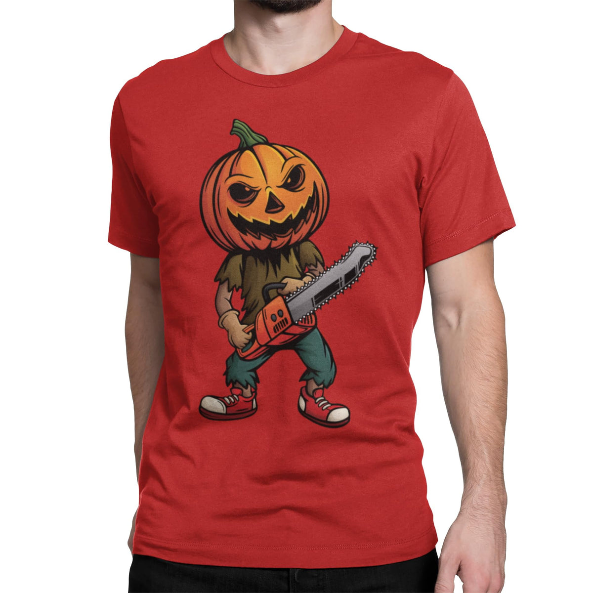 BROOKLYN VERTICAL Adult Halloween Printed T-Shirts Jack O' Lantern Pumpkin Skeleton Fun Costume Designs