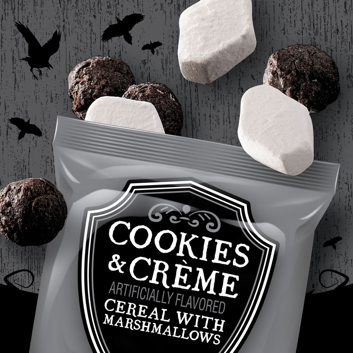 Kellogg's Cookies and Crème with Marshmallows Cereal Pouches, Whole Grain, 9 oz, 20 Count