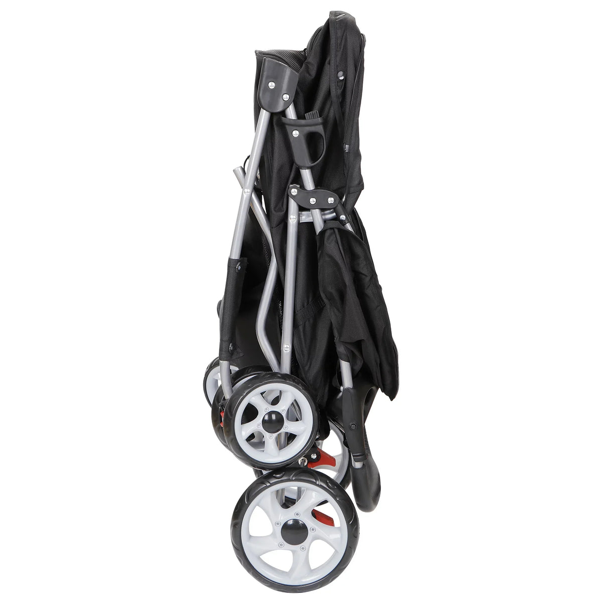 HomGarden 4 Wheel Foldable Pet Stroller Carrier Cart With Storage Basket And Cup Holder - Black