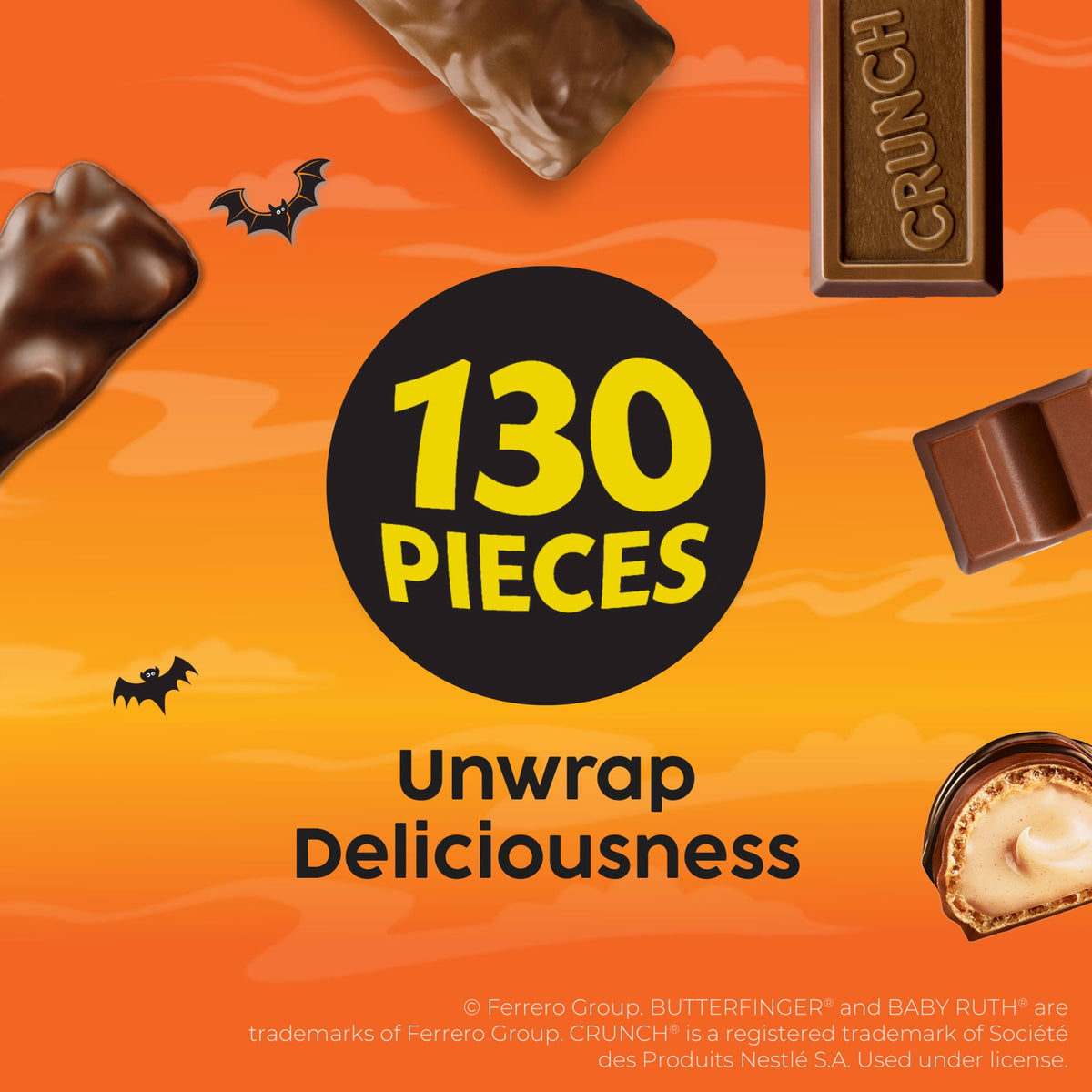 Butterfinger, CRUNCH, Baby Ruth & More Halloween Candy Chocolate-y, 36.9 oz