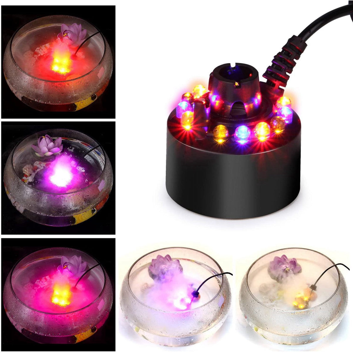 2X Mist Maker, Indoor Fountain Mister Foggers, Small Pond Fog Machine Atomizer Air Humidifier for Halloween, Christmas