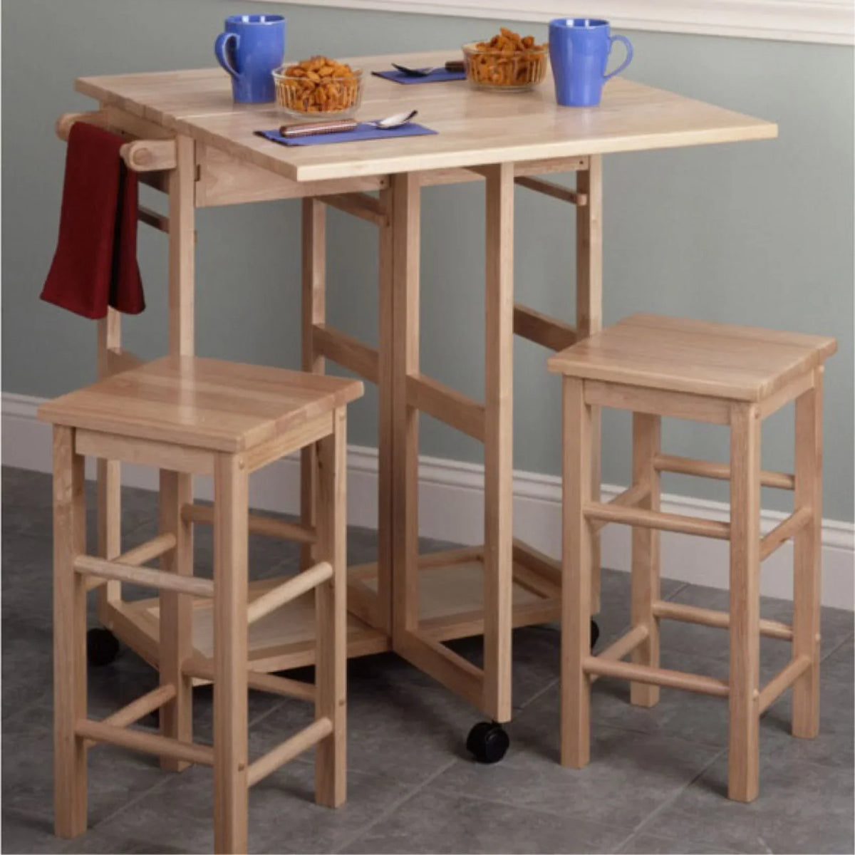 Ergode Suzanne 3-Piece Space Saver Table Set, Natural