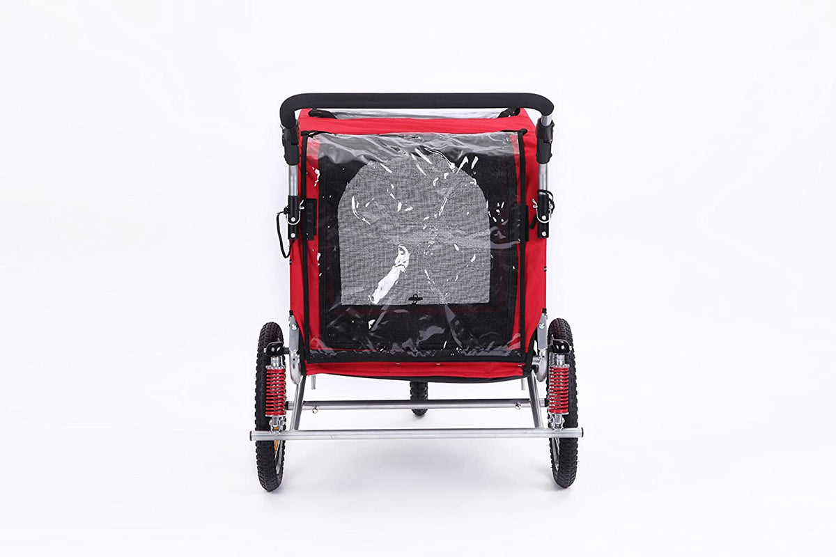 3 In 1 Large Bicycle Pet Trailer, Jogger And Dog Cage With Suspension - 10308