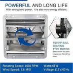 Tidoin 10 in Silver 705 CFM 1630 RPM Plug-In Shutter Exhaust Fan - DHS-YDW11-3284