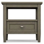 Solid Wood Rectangle End Table With Drawer And Shelf, 18.1in D x 20in W x 19.5in H - Norfolk